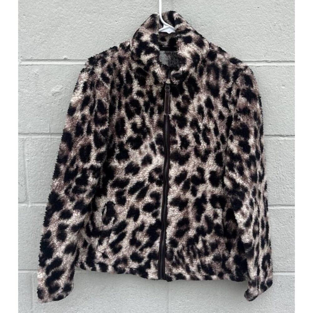 Medium "Cozy Brand" Cuddly Animal Print Sherpa Jacket Coat